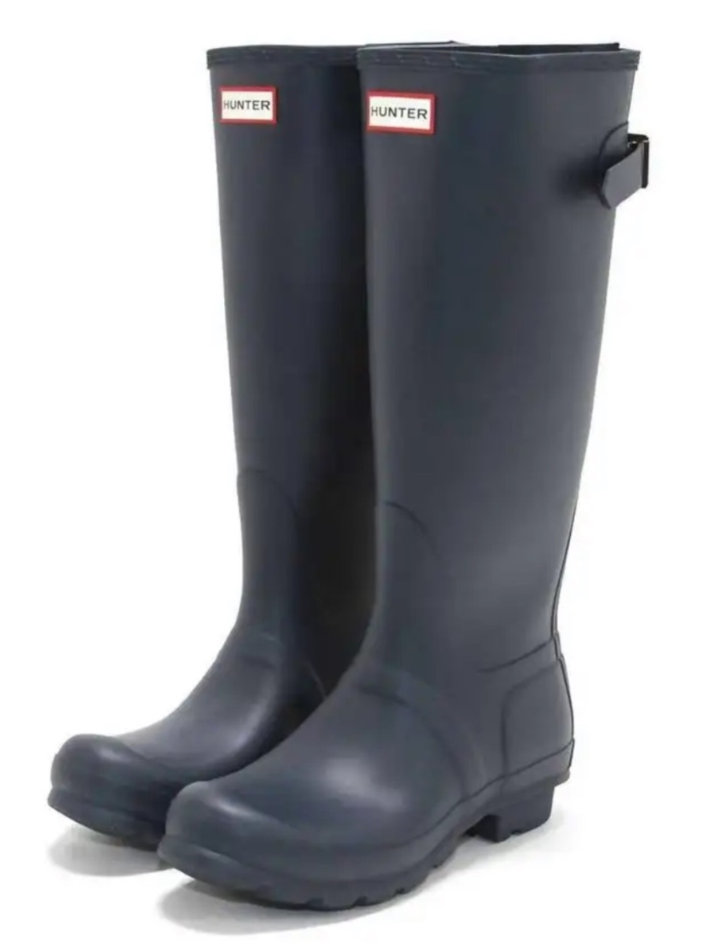 Hunter NAVY  original  Tall  Boots w Adjustable back Buckle! New in box! 7